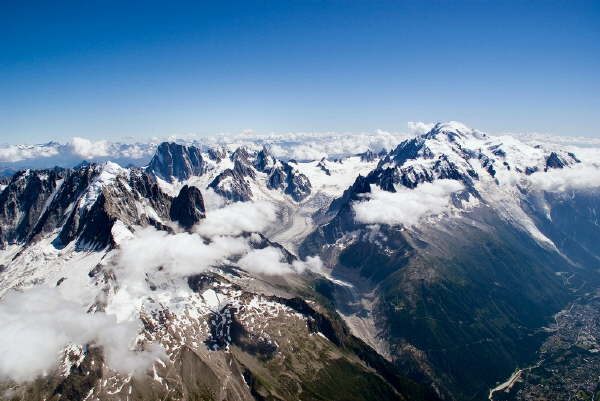 Massif du Mont-Blanc (Aiguille Verte, Drus, Grandes Jorasses, Mont-Blanc)